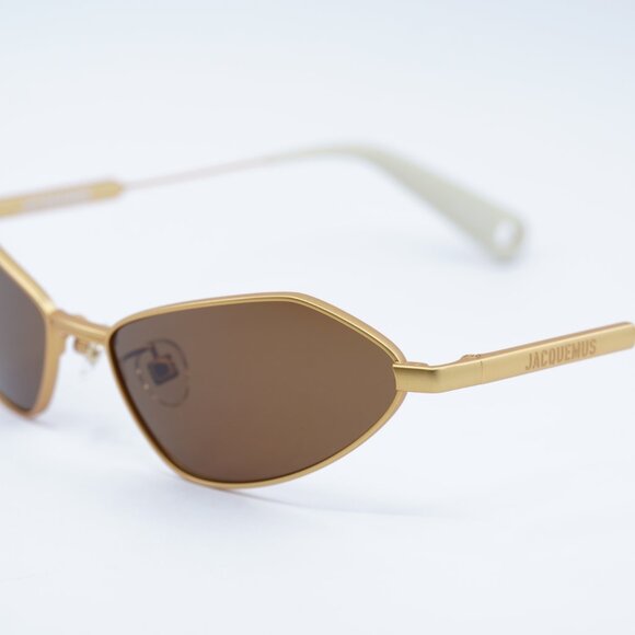 Jacquemus BAMBINO METAL JAC/68 C1 Sunglasses Gold Cat Eye Frame, Brown Lenses - Picture 9 of 13